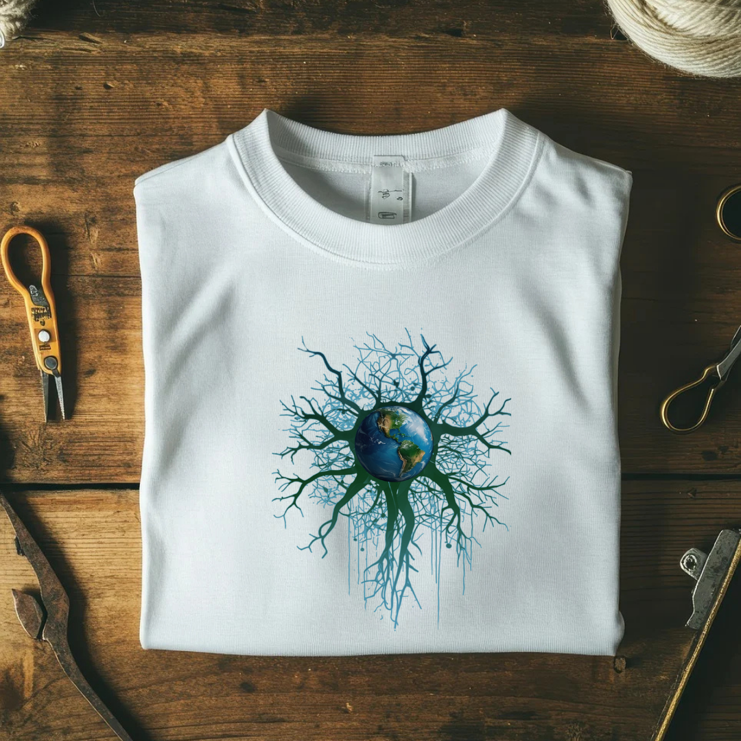 Earth Roots Graphic T-Shirt – Eco-Themed Unisex Cotton Tee