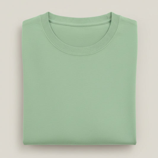 Solid: Jade Round Neck T-Shirt