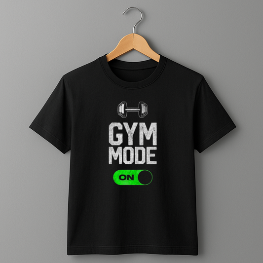 Fitness Gym Mode On Print Tee | 100% Cotton | Unisex Fit