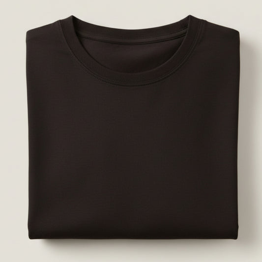 Solid: Coffee Brown Round Neck T-Shirt