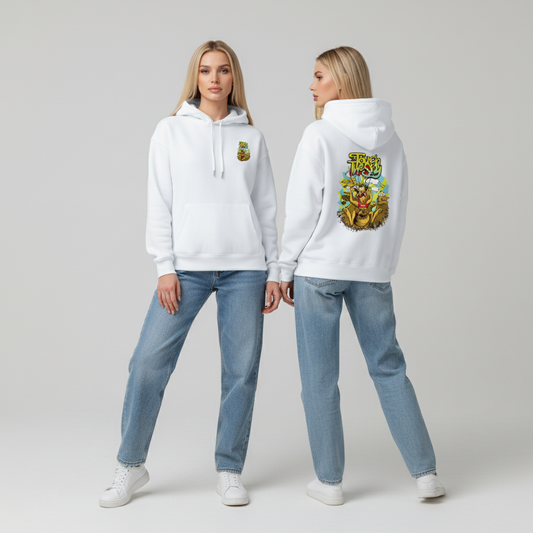 Touch The Sky Oversized Hoodie | Bold Cartoon Graphic | 400 GSM Heavyweight