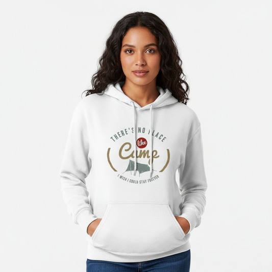 There’s No Place Like Camp Hoodie | Vintage Camping Graphic Hoodie