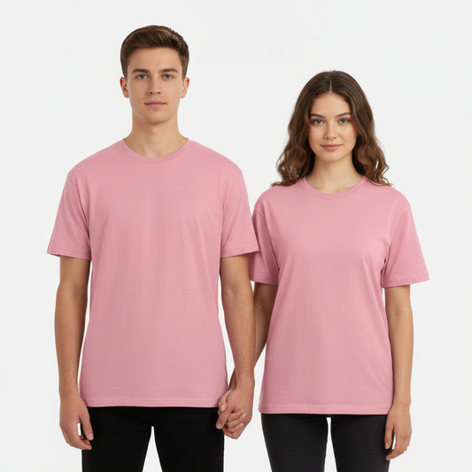Solid: Flamingo Round Neck T-Shirt