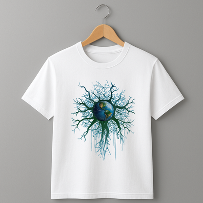 Earth Roots Graphic T-Shirt – Eco-Themed Unisex Cotton Tee
