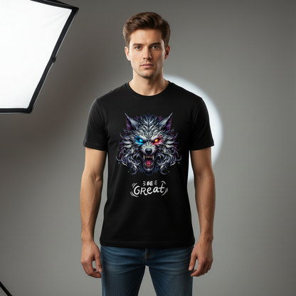Wolf Head Printed T-Shirt for Men & Women – 100% Cotton | Streetwear Design