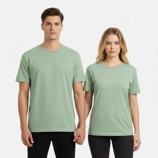 Solid: Jade Round Neck T-Shirt