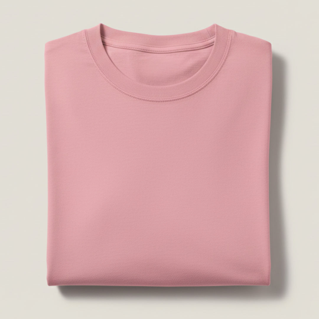 Solid: Flamingo Round Neck T-Shirt