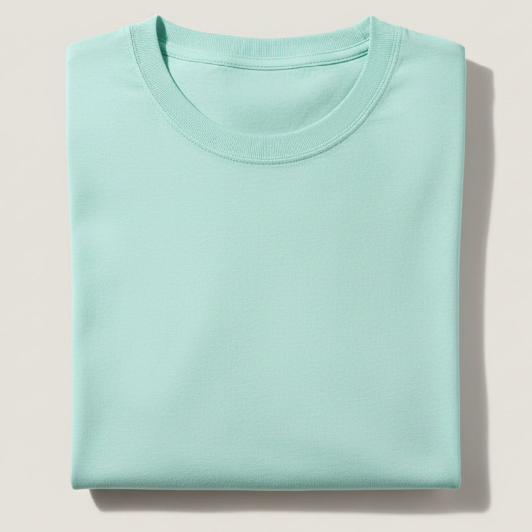 Solid: Mint Round Neck T-Shirt