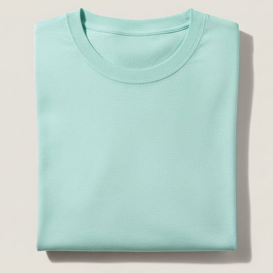 Solid: Mint Round Neck T-Shirt