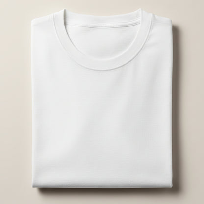 Solid: White Round Neck T-Shirt