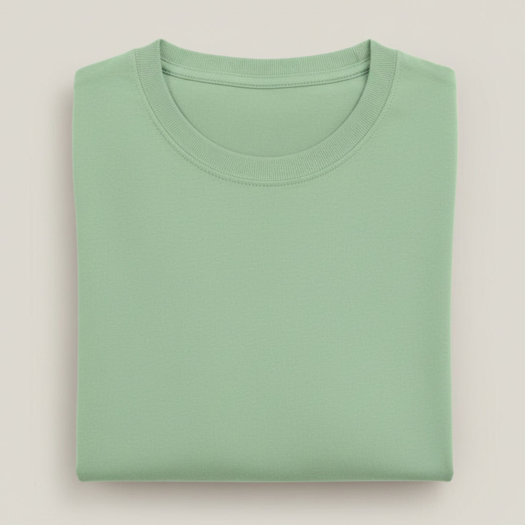 Solid: Jade Round Neck T-Shirt