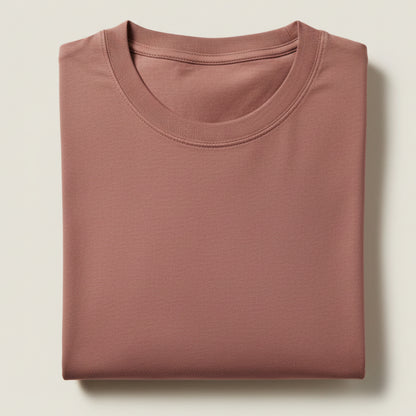 Solid: Coral Round Neck T-Shirt