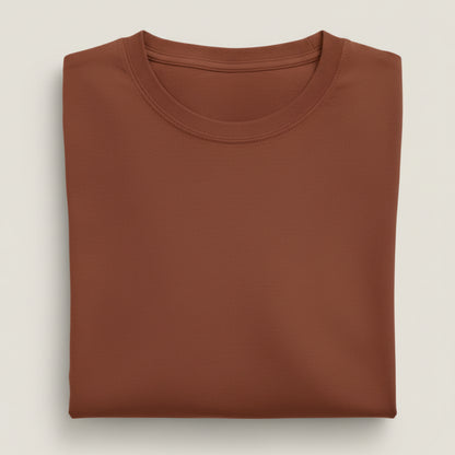 Solid: Copper Round Neck T-Shirt