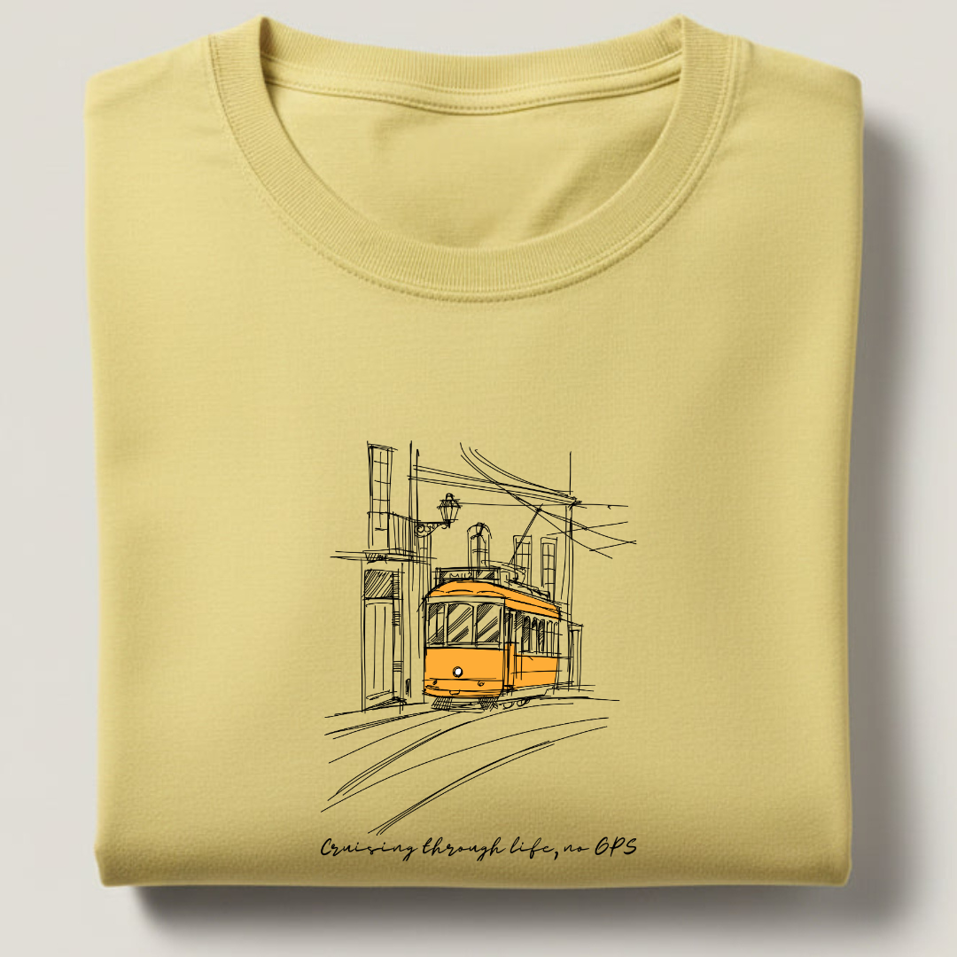 Tram Graphic Streetwear 100% Cotten Unisex Tee