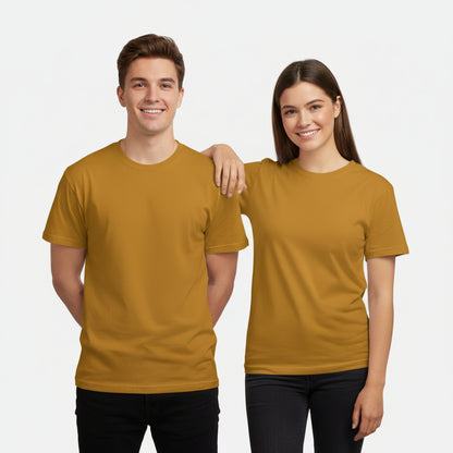 Solid: Mustard Yellow Round Neck T-Shirt