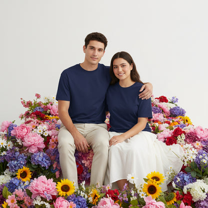 Solid: Royal Blue Round Neck T-Shirt