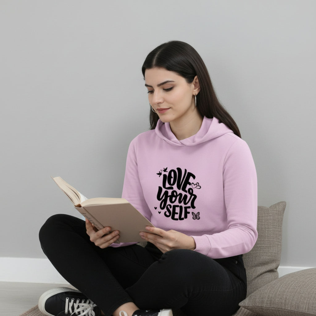 Love your Self | Female Cropped Hoodie