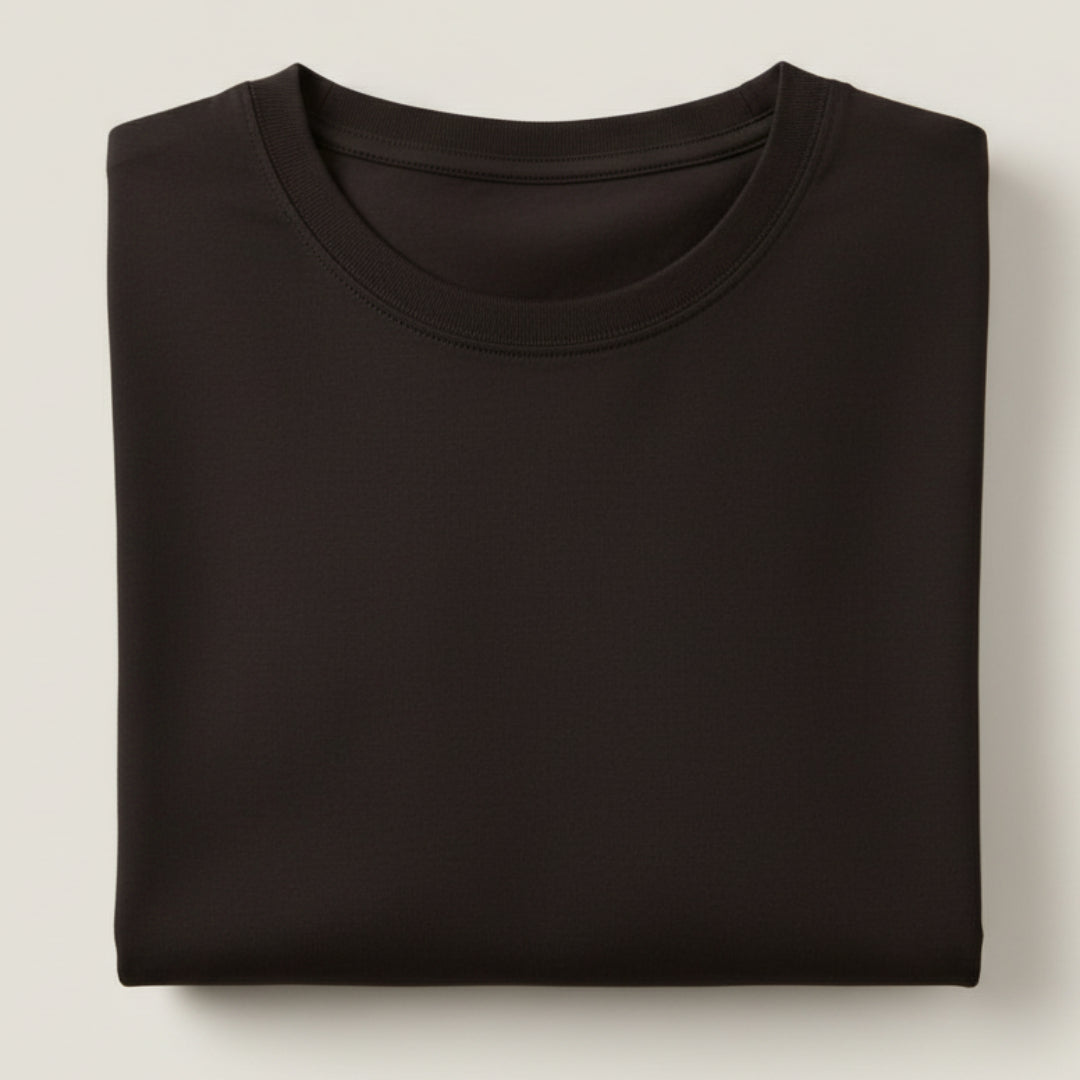 Solid: Coffee Brown Round Neck T-Shirt