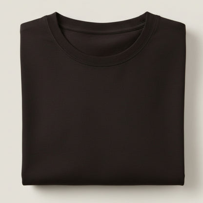 Solid: Coffee Brown Round Neck T-Shirt