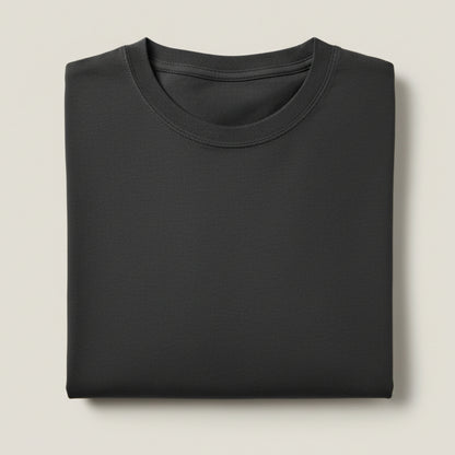 Solid: Steel Grey Round Neck T-Shirt