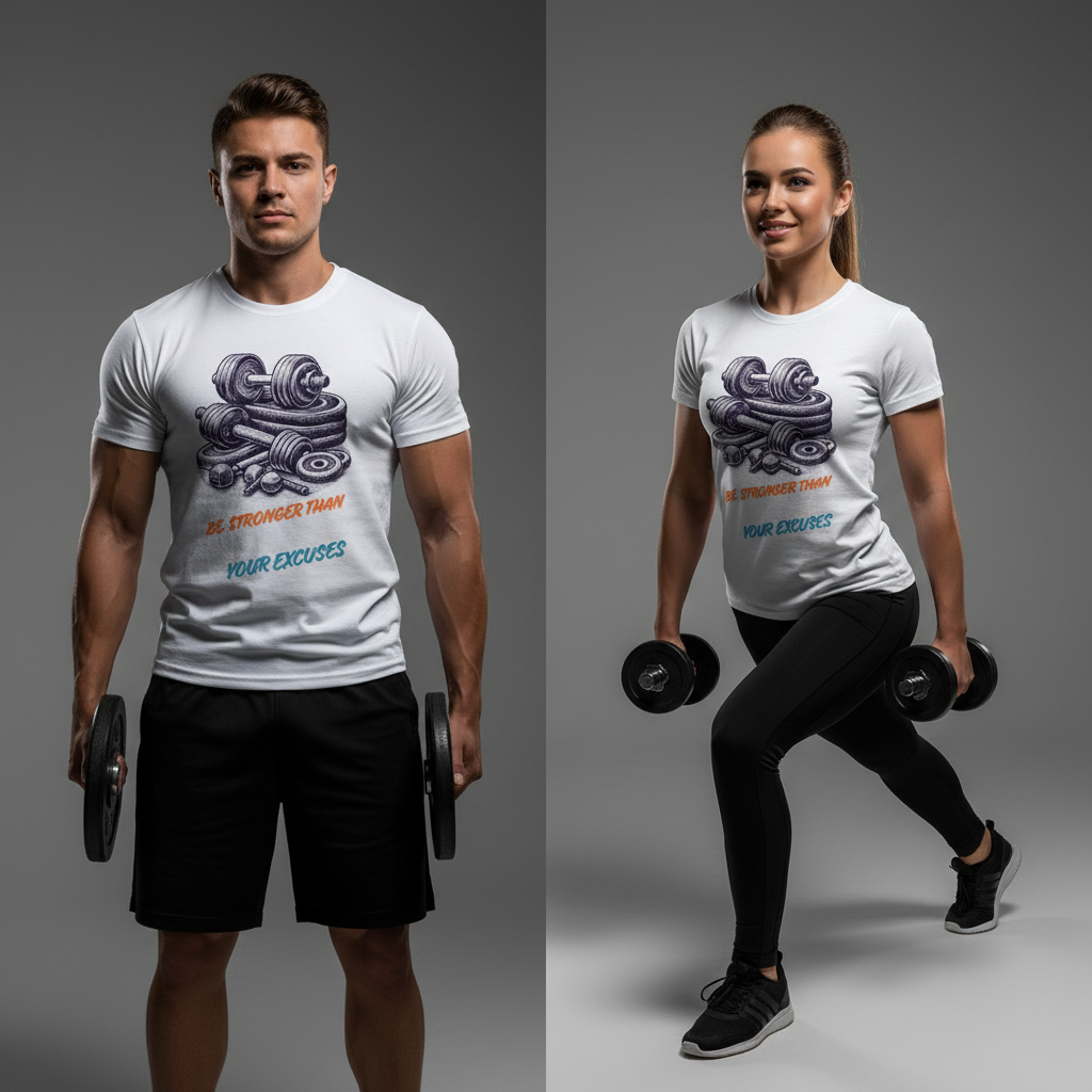 Be Stronger Than Your Excuses Gym T-Shirt – Fitness Motivation Tee