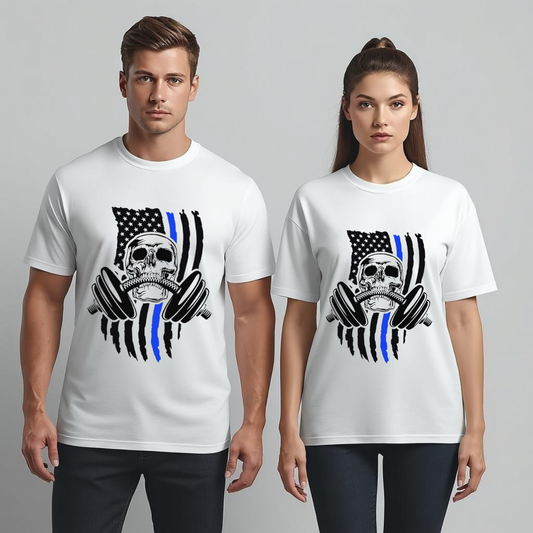 Skull Gym Warrior T-Shirt – Hardcore Fitness Graphic Tee