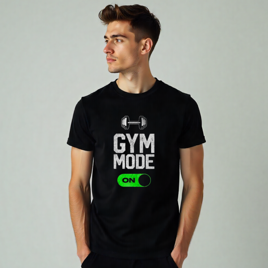 Fitness Gym Mode On Print Tee | 100% Cotton | Unisex Fit