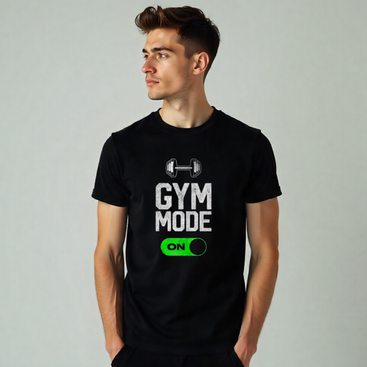 Fitness Gym Mode On Print Tee | 100% Cotton | Unisex Fit