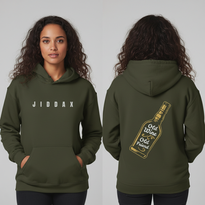 Old Wine Old Friend Vintage Graphic Hoodie | Unisex Heavyweight Cotton Hoodie