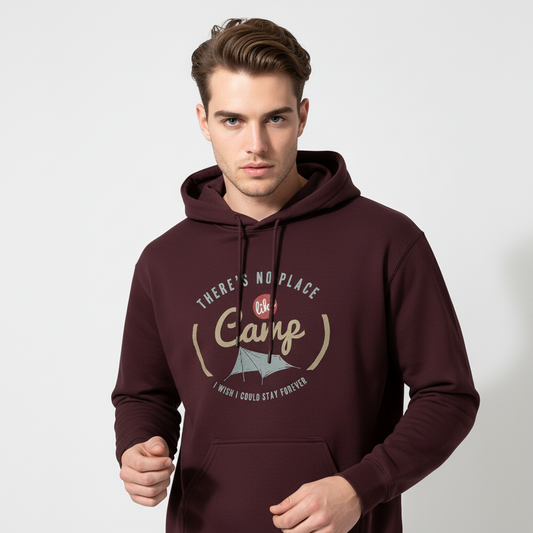 There’s No Place Like Camp Hoodie | Vintage Camping Graphic Hoodie