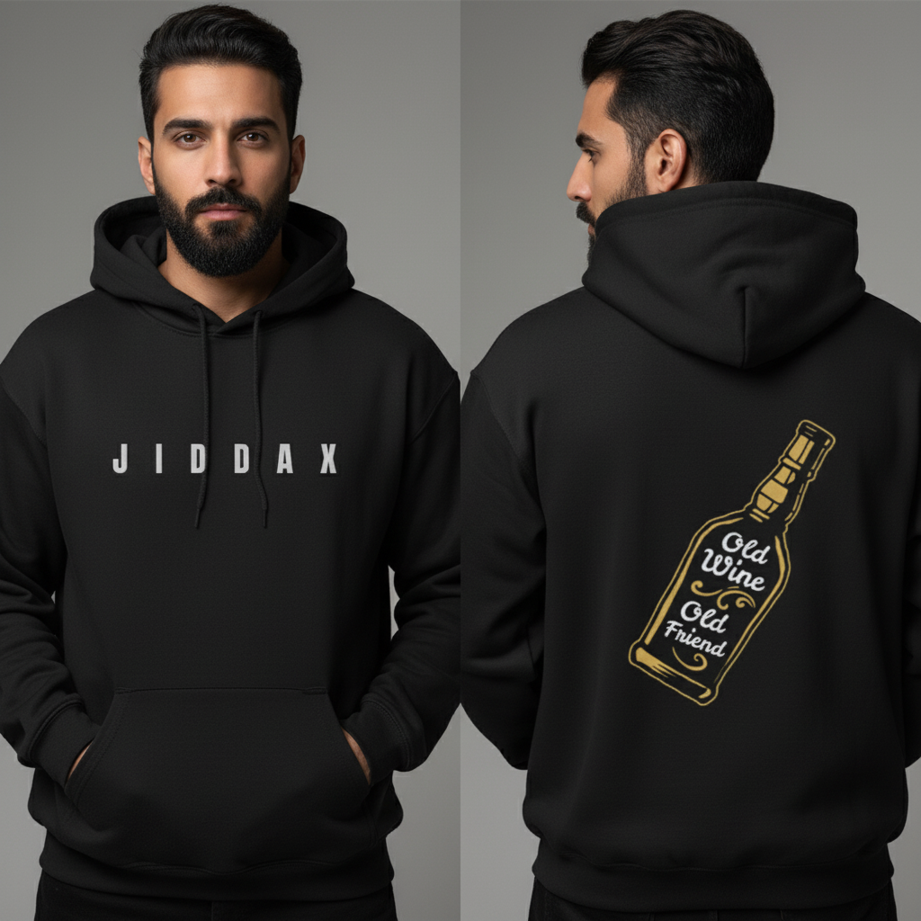 Old Wine Old Friend Vintage Graphic Hoodie | Unisex Heavyweight Cotton Hoodie