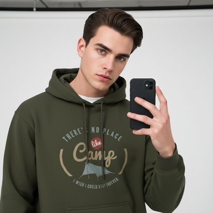 There’s No Place Like Camp Hoodie | Vintage Camping Graphic Hoodie