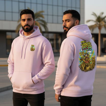 Touch The Sky Oversized Hoodie | Bold Cartoon Graphic | 400 GSM Heavyweight