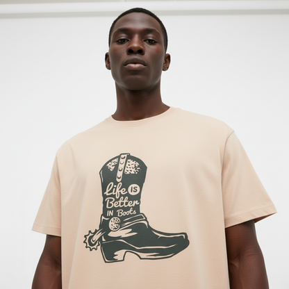Life Boots Streetwear 100% Cotten Unisex Tee