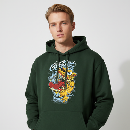 Monster Cat Graphic Hoodie | Vibrant Cartoon Creature Streetwear