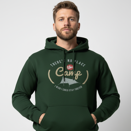 There’s No Place Like Camp Hoodie | Vintage Camping Graphic Hoodie