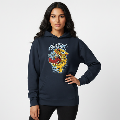 Monster Cat Graphic Hoodie | Vibrant Cartoon Creature Streetwear
