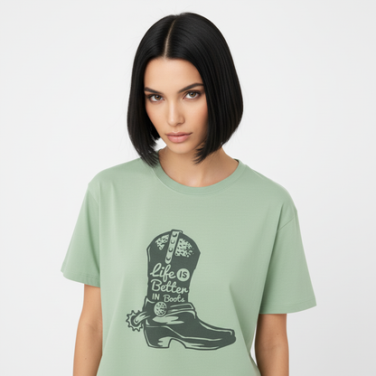 Life Boots Streetwear 100% Cotten Unisex Tee