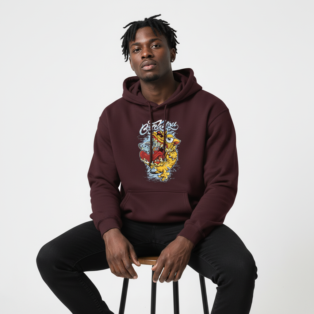 Monster Cat Graphic Hoodie | Vibrant Cartoon Creature Streetwear