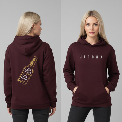 Old Wine Old Friend Vintage Graphic Hoodie | Unisex Heavyweight Cotton Hoodie