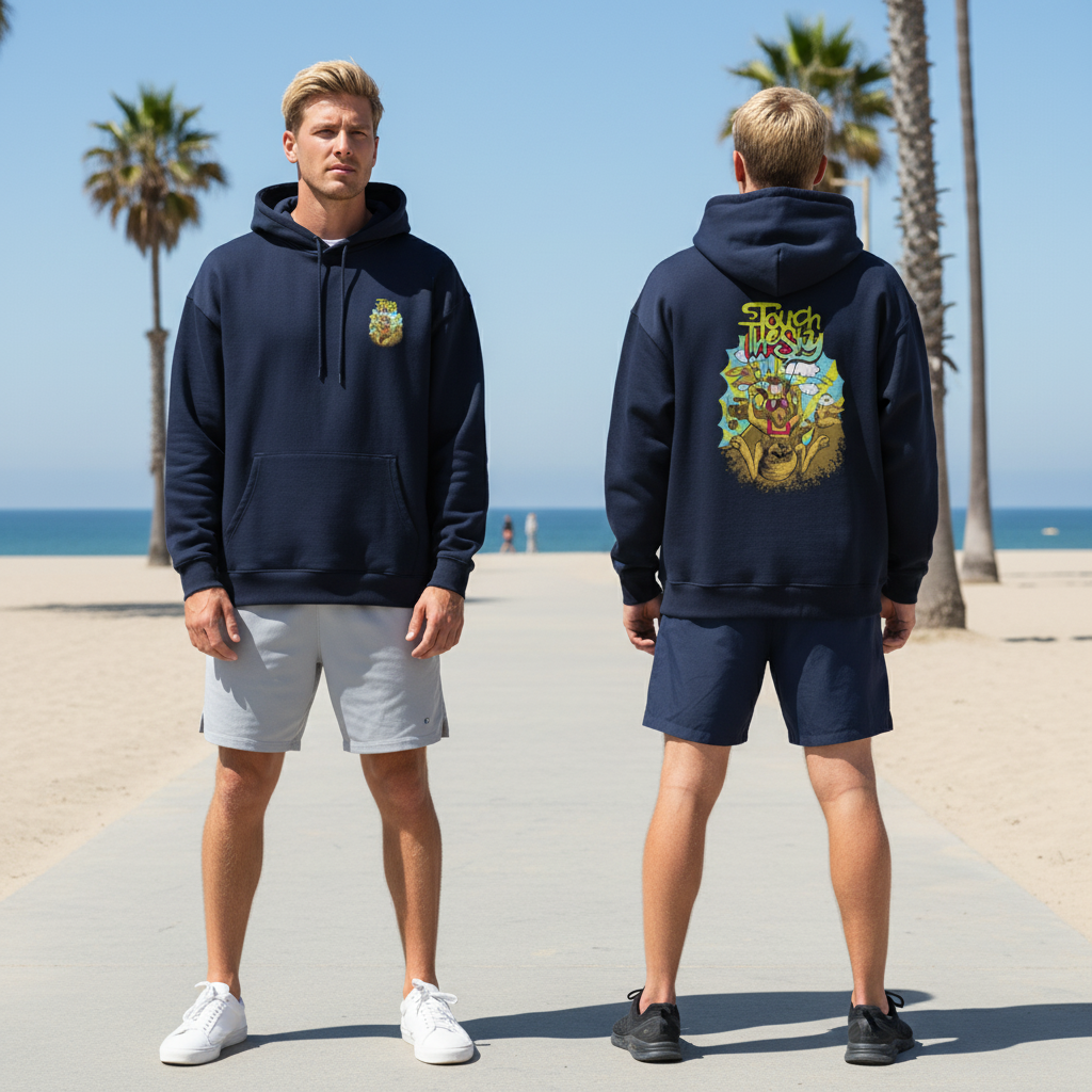 Touch The Sky Oversized Hoodie | Bold Cartoon Graphic | 400 GSM Heavyweight