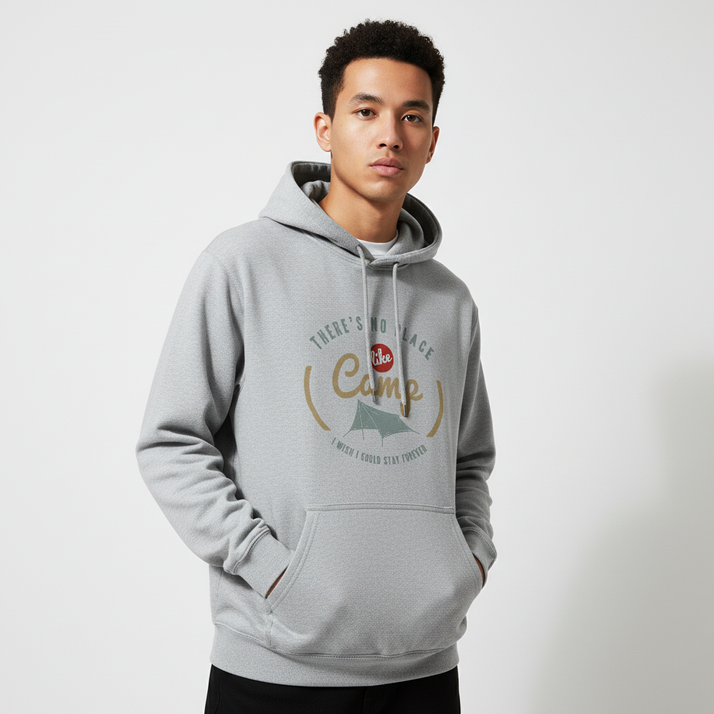 There’s No Place Like Camp Hoodie | Vintage Camping Graphic Hoodie