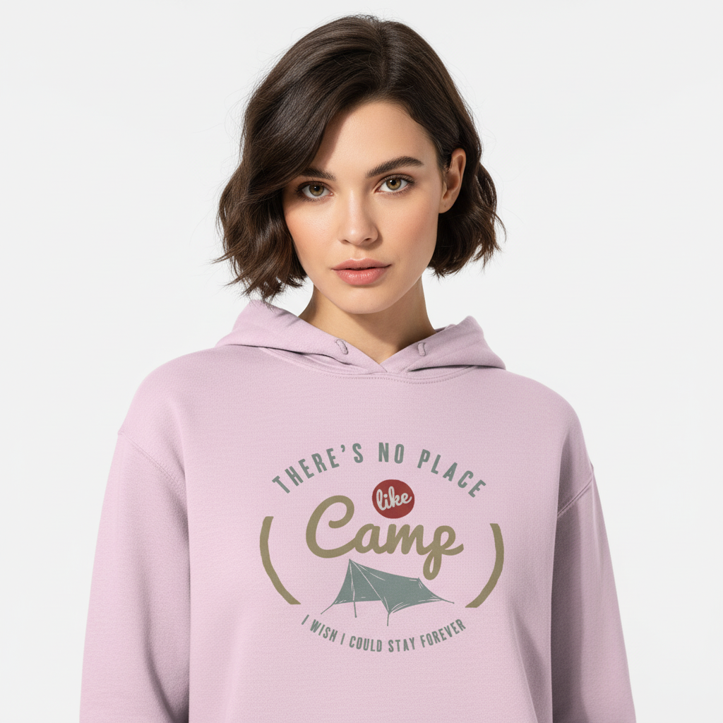 There’s No Place Like Camp Hoodie | Vintage Camping Graphic Hoodie